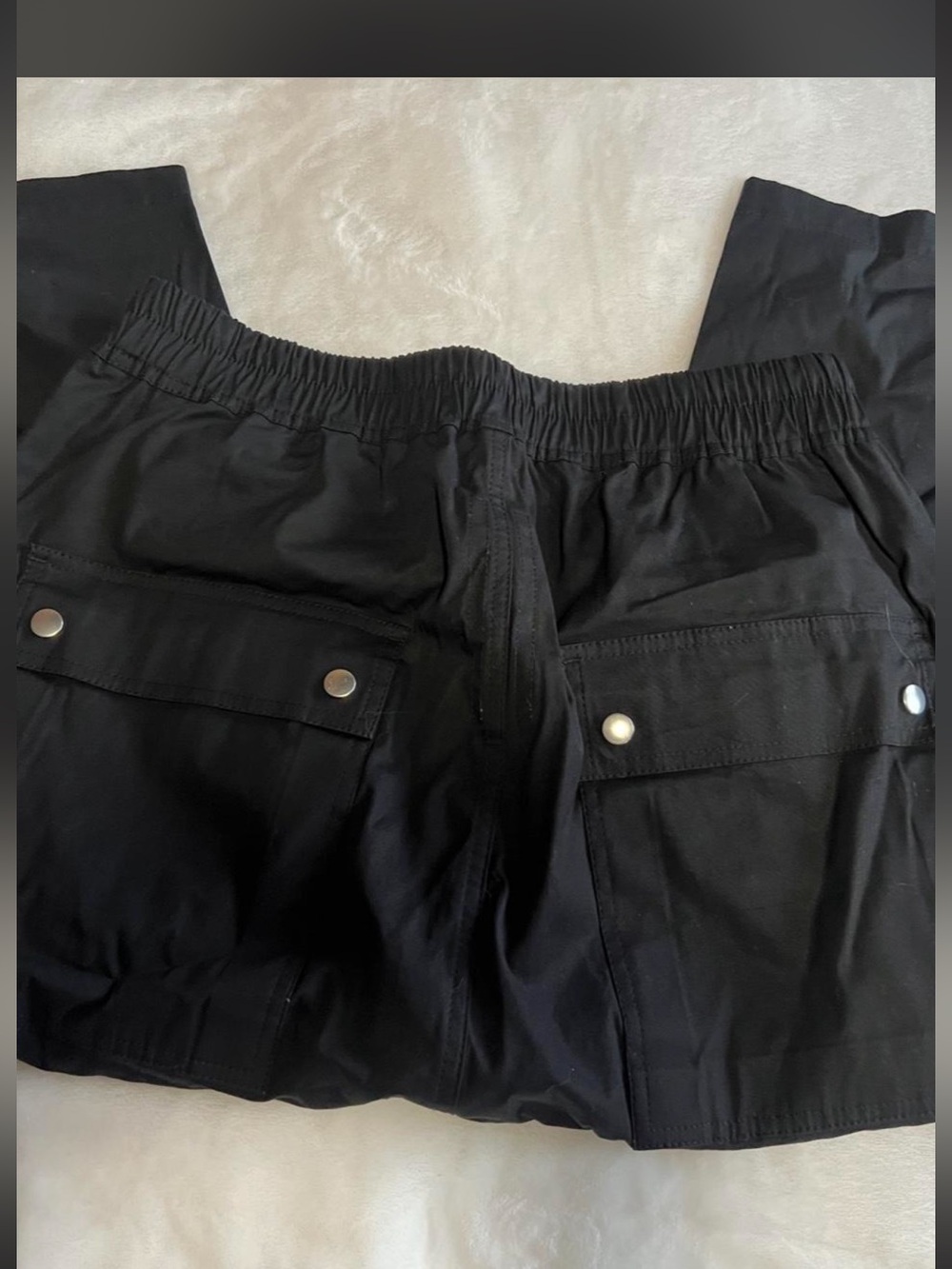 Rick Owens Black Cargo Pants with Exposed Zippers - Picture 2 of 7
